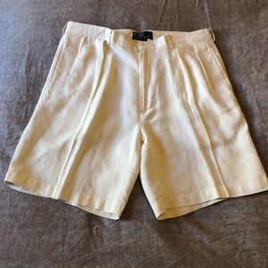 White Linen Polo Ralph Lauren Shorts 36